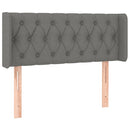 sengegavl med LED-lys 103x16x78/88 cm stof mørkegrå
