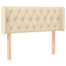 sengegavl med LED-lys 103x16x78/88 cm stof cremefarvet