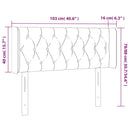 sengegavl med LED-lys 103x16x78/88 cm stof blå
