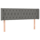 sengegavl med LED-lys 147x16x78/88 cm stof mørkegrå