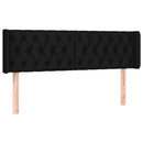 sengegavl med LED-lys 147x16x78/88 cm stof sort