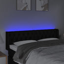 sengegavl med LED-lys 147x16x78/88 cm stof sort