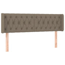 sengegavl med LED-lys 147x16x78/88 cm stof gråbrun