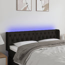 sengegavl med LED-lys 163x16x78/88 cm stof sort