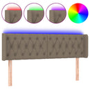 sengegavl med LED-lys 163x16x78/88 cm stof gråbrun