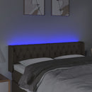 sengegavl med LED-lys 163x16x78/88 cm stof gråbrun
