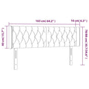 sengegavl med LED-lys 163x16x78/88 cm stof cremefarvet