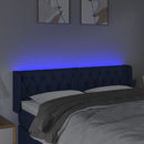 sengegavl med LED-lys 163x16x78/88 cm stof blå
