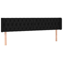 sengegavl med LED-lys 183x16x78/88 cm stof sort