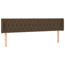 sengegavl med LED-lys 183x16x78/88 cm stof mørkebrun