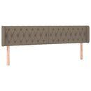 sengegavl med LED-lys 183x16x78/88 cm stof gråbrun