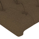 sengegavl med LED-lys 203x16x78/88 cm stof mørkebrun