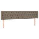 sengegavl med LED-lys 203x16x78/88 cm stof gråbrun