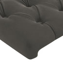 sengegavl med LED-lys 83x16x78/88 cm fløjl mørkegrå