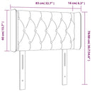 sengegavl med LED-lys 83x16x78/88 cm fløjl mørkegrå