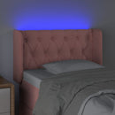 sengegavl med LED-lys 83x16x78/88 cm fløjl lyserød
