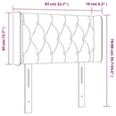 sengegavl med LED-lys 83x16x78/88 cm fløjl lyserød