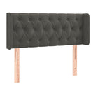 sengegavl med LED-lys 93x16x78/88 cm fløjl mørkegrå