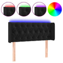 sengegavl med LED-lys 93x16x78/88 cm fløjl sort