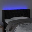 sengegavl med LED-lys 93x16x78/88 cm fløjl sort