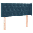 sengegavl med LED-lys 93x16x78/88 cm fløjl Mørkeblå