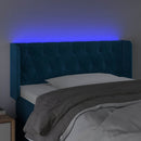 sengegavl med LED-lys 93x16x78/88 cm fløjl Mørkeblå
