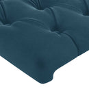 sengegavl med LED-lys 93x16x78/88 cm fløjl Mørkeblå