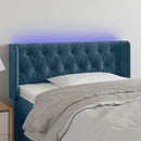 sengegavl med LED-lys 93x16x78/88 cm fløjl Mørkeblå