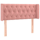 sengegavl med LED-lys 93x16x78/88 cm fløjl lyserød