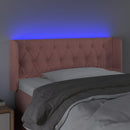 sengegavl med LED-lys 93x16x78/88 cm fløjl lyserød