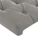 sengegavl med LED-lys 103x16x78/88 cm fløjl lysegrå