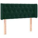sengegavl med LED-lys 103x16x78/88 cm fløjl mørkegrøn