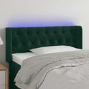 sengegavl med LED-lys 103x16x78/88 cm fløjl mørkegrøn