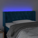 sengegavl med LED-lys 103x16x78/88 cm fløjl mørkeblå