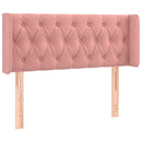 sengegavl med LED-lys 103x16x78/88 cm fløjl lyserød