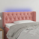 sengegavl med LED-lys 103x16x78/88 cm fløjl lyserød