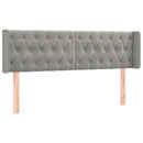 sengegavl med LED-lys 147x16x78/88 cm fløjl lysegrå