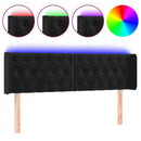 sengegavl med LED-lys 147x16x78/88 cm fløjl sort