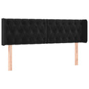 sengegavl med LED-lys 147x16x78/88 cm fløjl sort