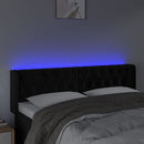 sengegavl med LED-lys 147x16x78/88 cm fløjl sort