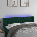 sengegavl med LED-lys 147x16x78/88 cm fløjl mørkegrøn