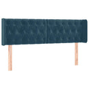 sengegavl med LED-lys 147x16x78/88 cm fløjl mørkeblå