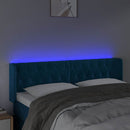 sengegavl med LED-lys 147x16x78/88 cm fløjl mørkeblå