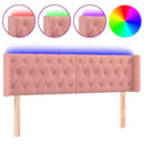 sengegavl med LED-lys 147x16x78/88 cm fløjl lyserød