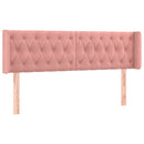 sengegavl med LED-lys 147x16x78/88 cm fløjl lyserød
