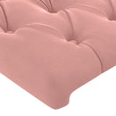 sengegavl med LED-lys 147x16x78/88 cm fløjl lyserød