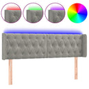 sengegavl med LED-lys 163x16x78/88 cm fløjl lysegrå