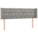 sengegavl med LED-lys 163x16x78/88 cm fløjl lysegrå