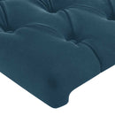 sengegavl med LED-lys 163x16x78/88 cm fløjl mørkeblå