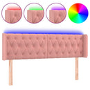 sengegavl med LED-lys 163x16x78/88 cm fløjl lyserød